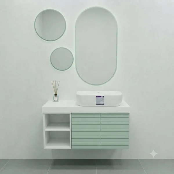 کابینت روشویی سایز 90 * 50 پاستیلی مدل باواریا (سفارش در تمامی رنگ ها)