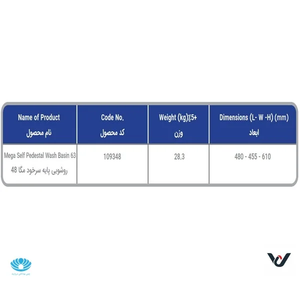 روشویی وال هنگ مروارید مدل مگا - تصویر 3